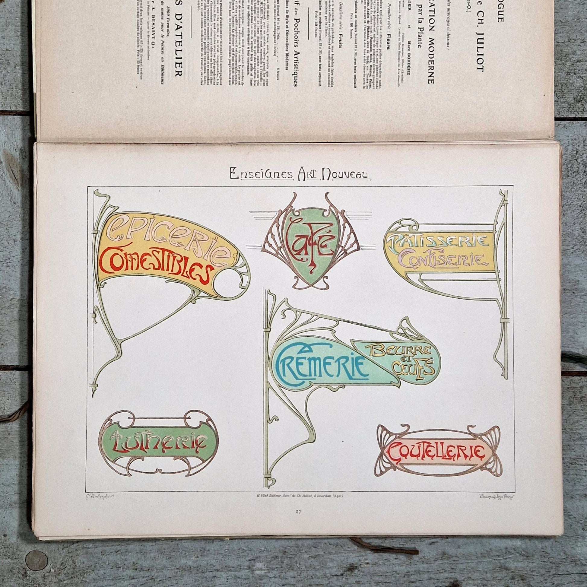 art nouveau letters signage mulier