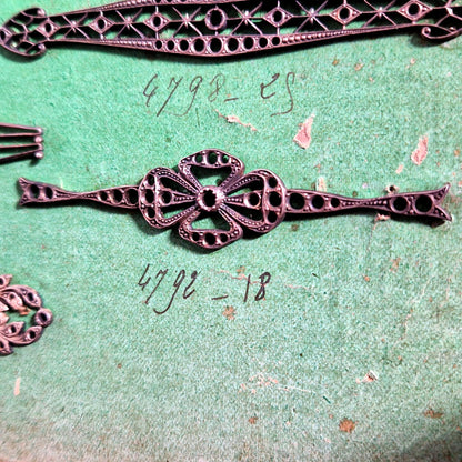 art nouveau metal sample board