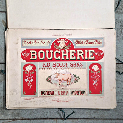 attributs au pochoir french signs 1900
