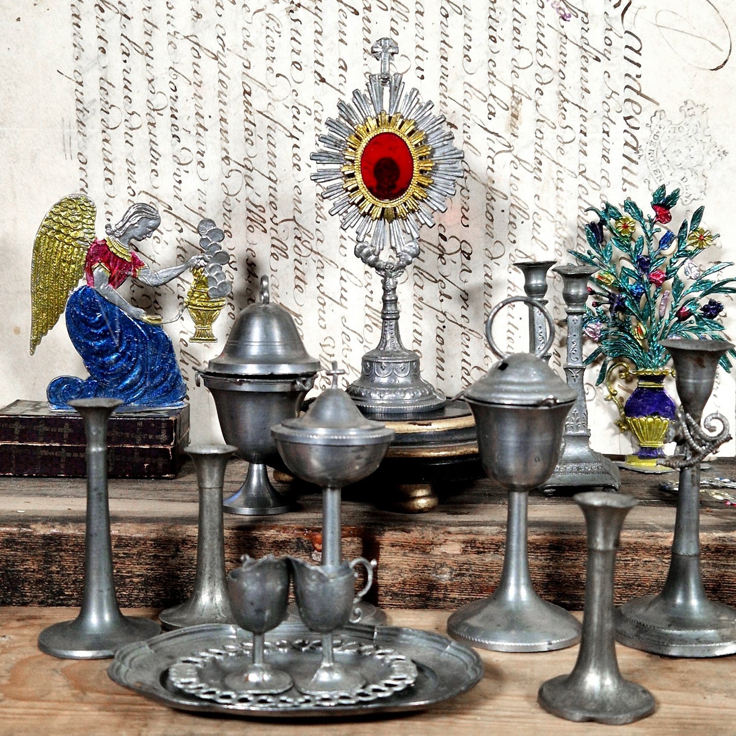 autel miniature ancien jouet religieux