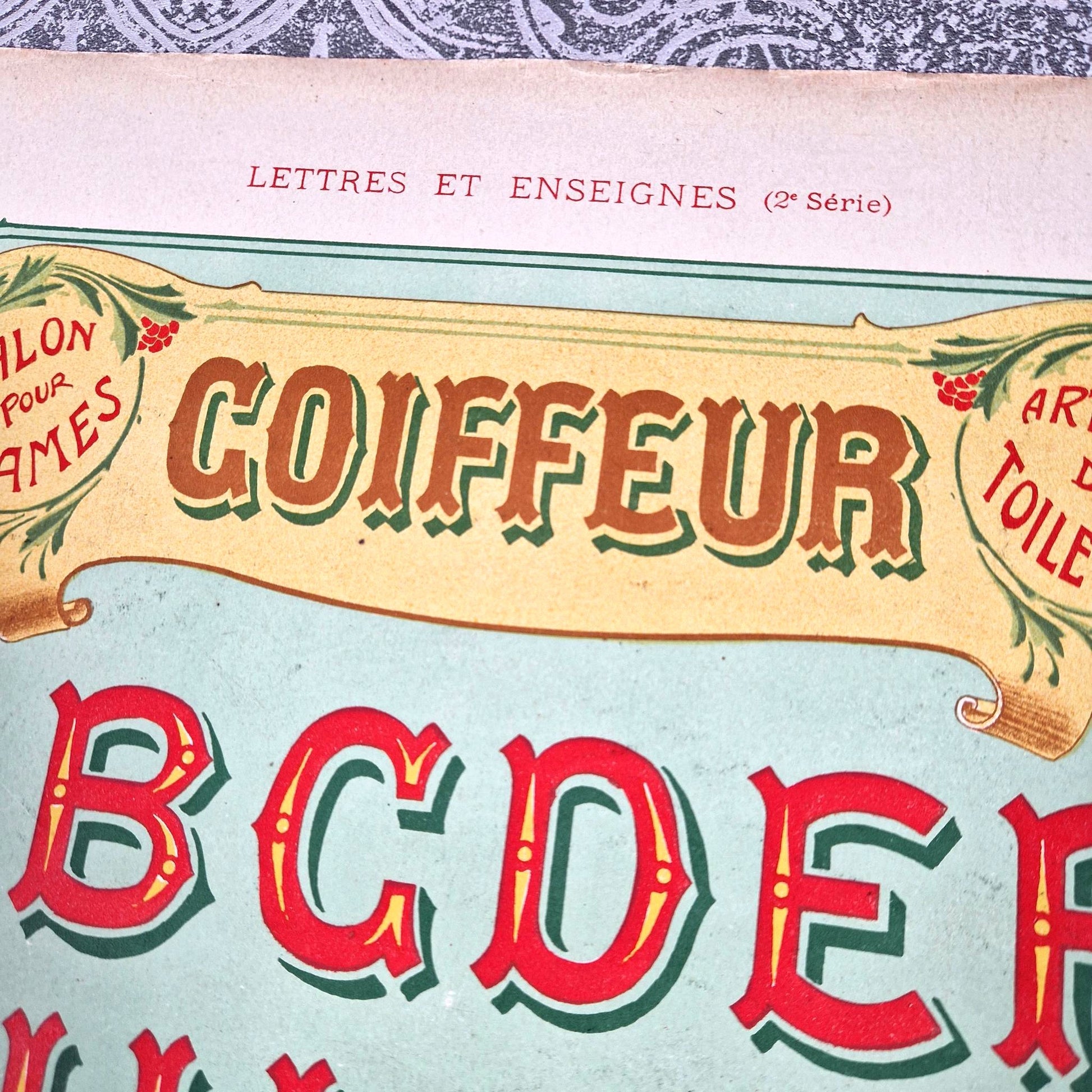 barber shop lettering 1900