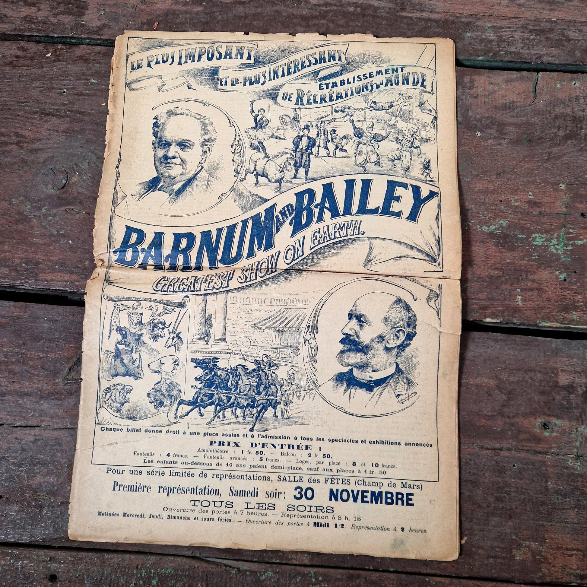 barnum bailey programme cirque 1901 paris