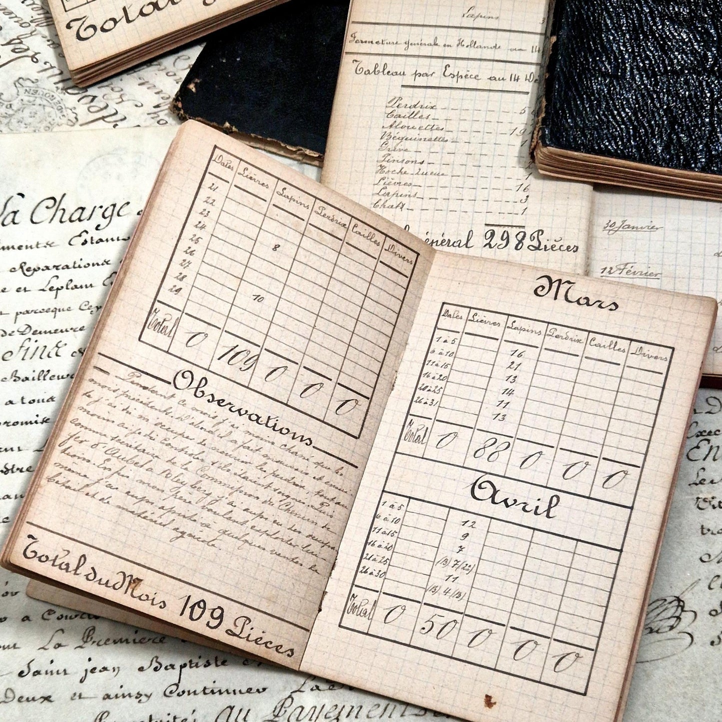 belgium hunting diary set vintage