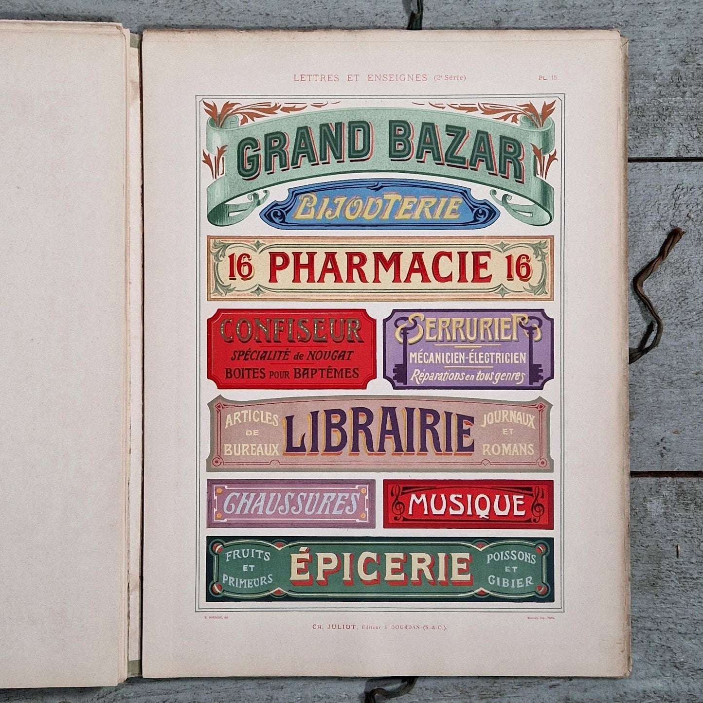 belle epoque sign painting album bordere