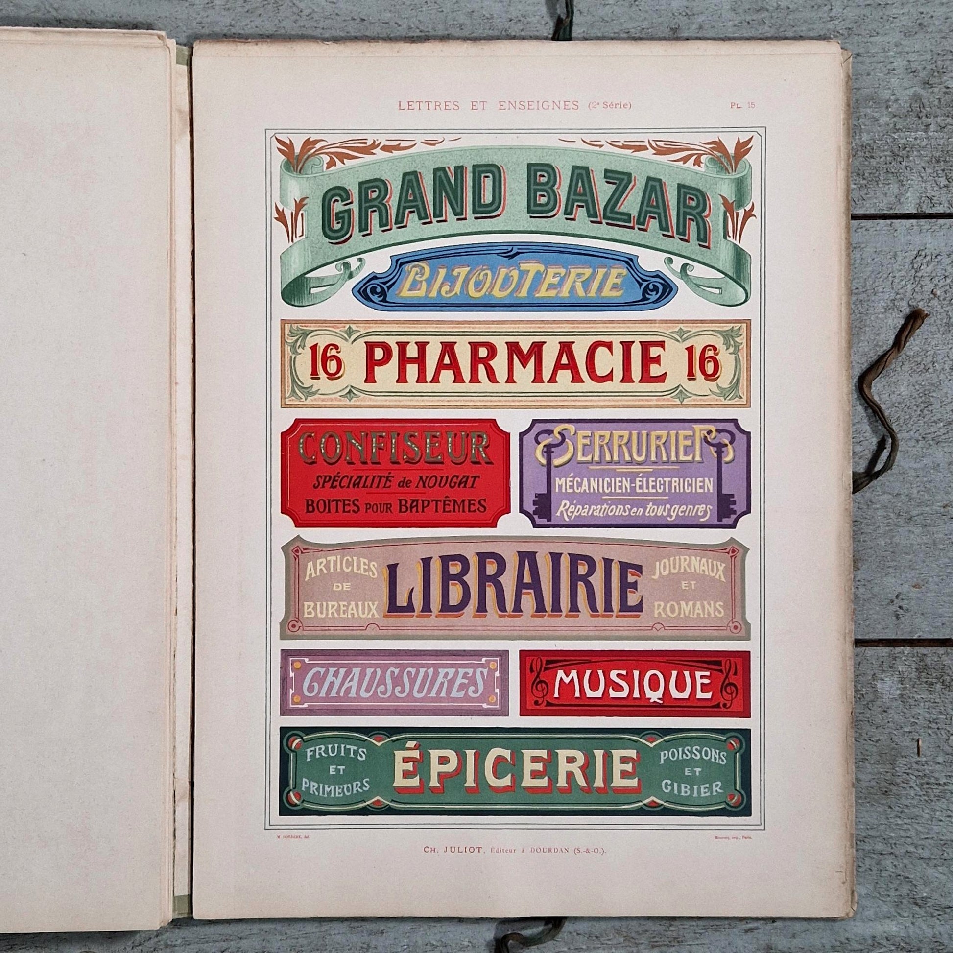 belle epoque sign painting album bordere