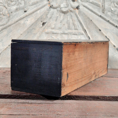 black wooden workshop chest antique