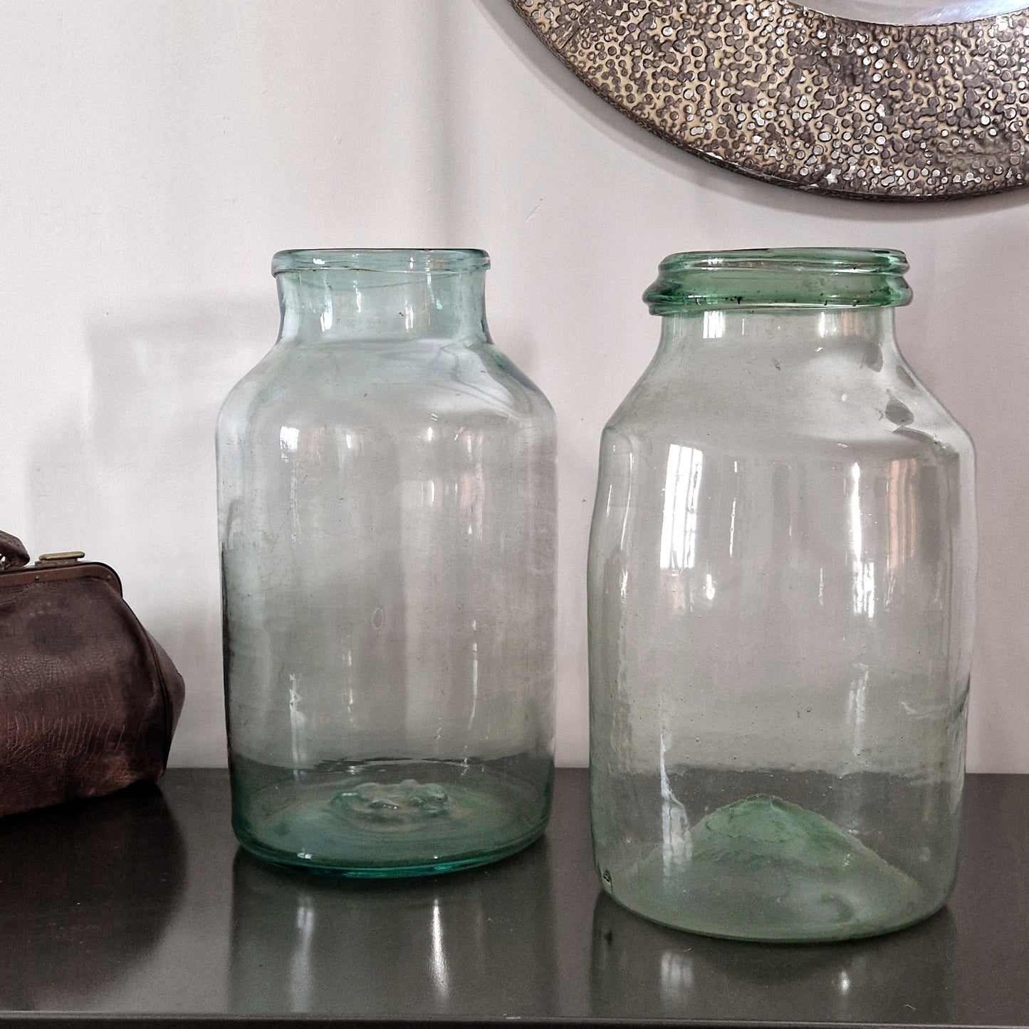 bocal ancien verre soufflé xixe