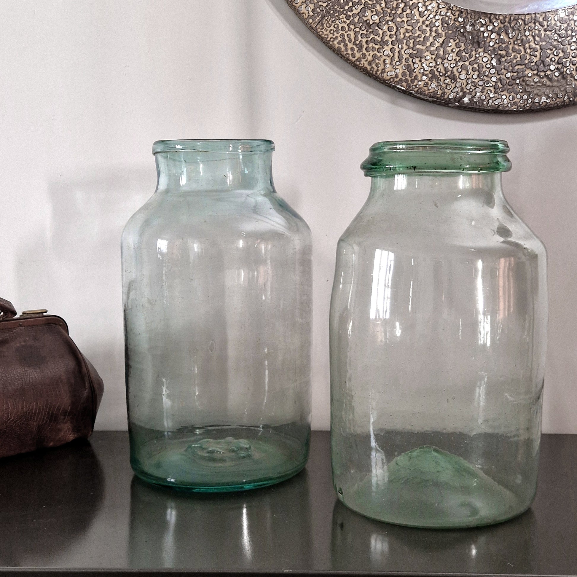 bocal ancien verre soufflé xixe