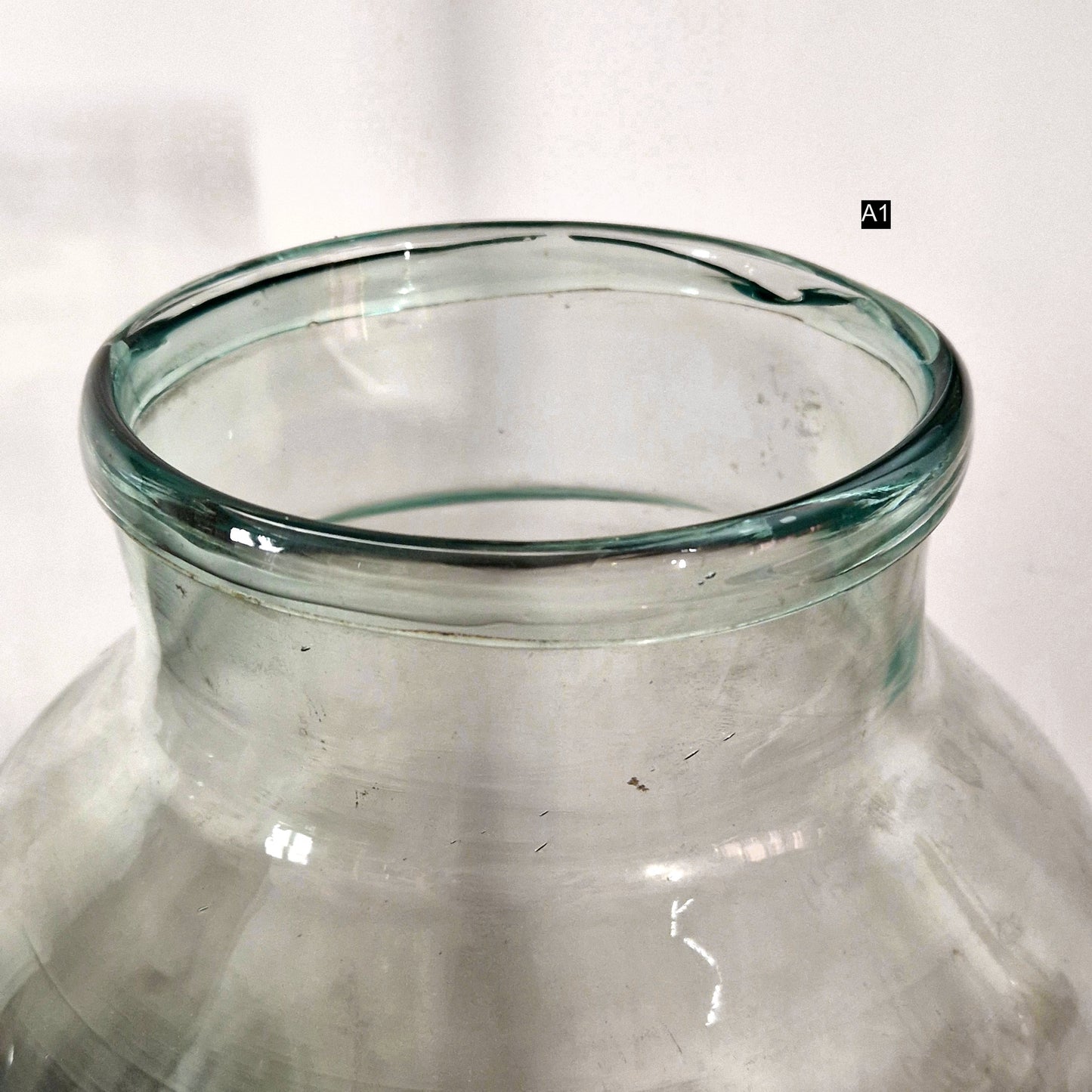 bocal verre artisanal vert eau