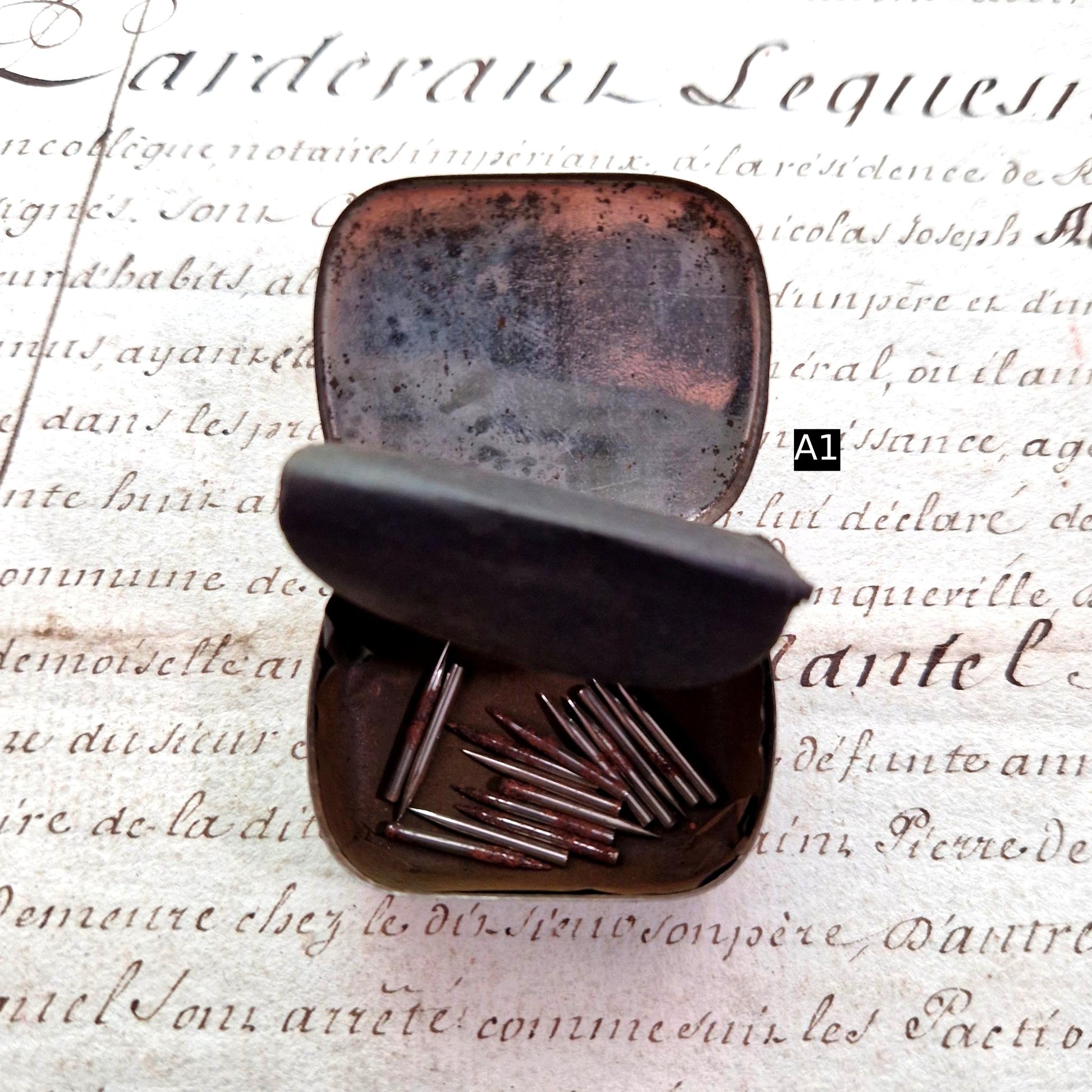 boite aiguilles pathe gramophone ancienne