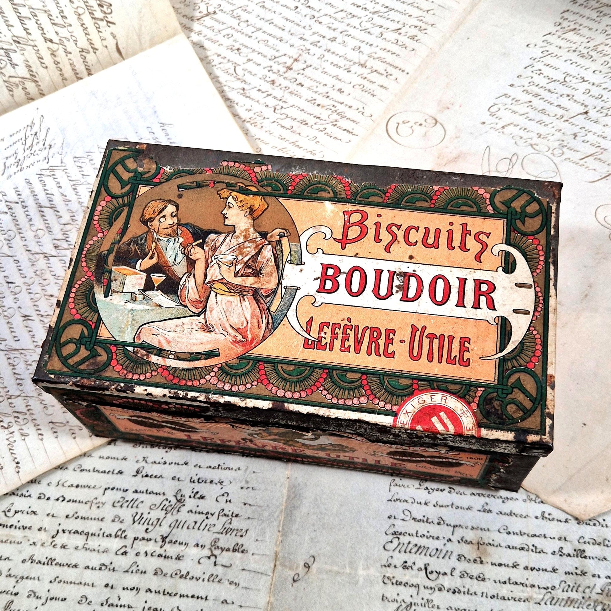 boite ancienne biscuits Alphons Mucha