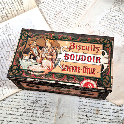 boite ancienne biscuits Alphons Mucha