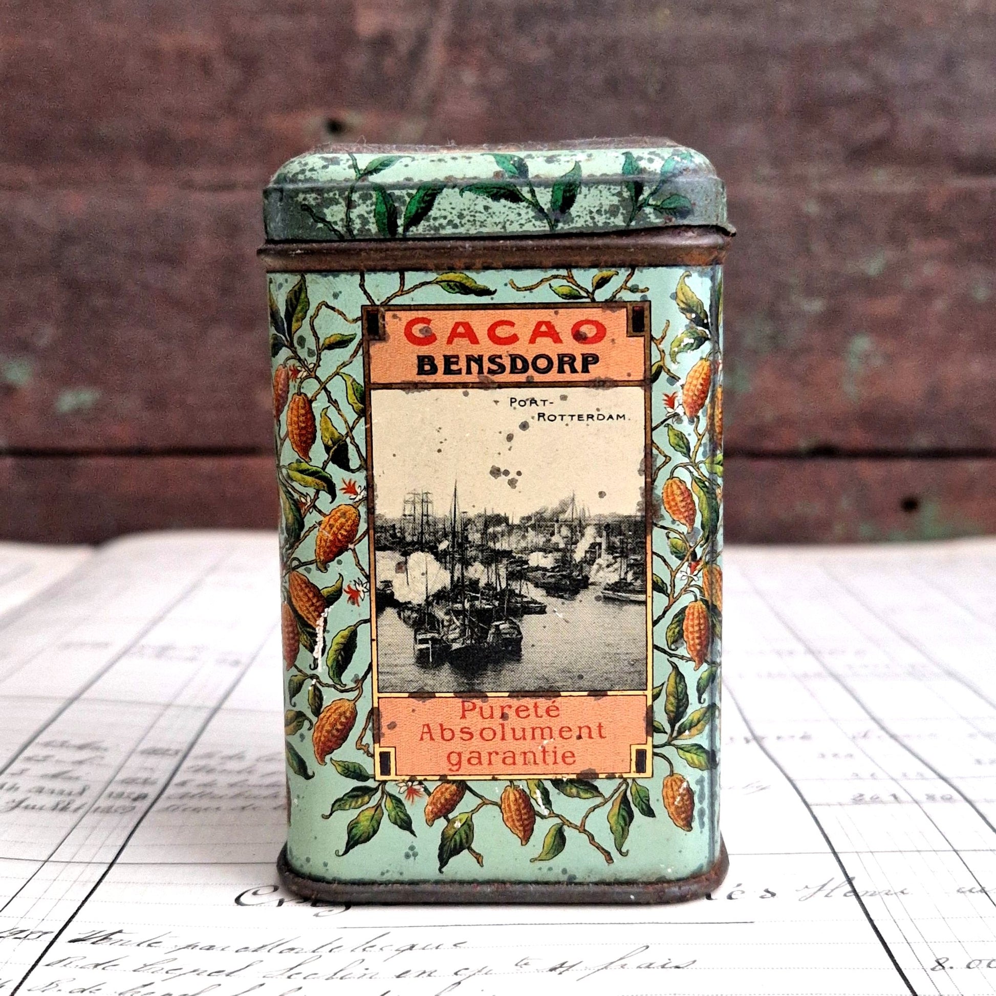 boite ancienne cacao bensdorp illustration hollandaise