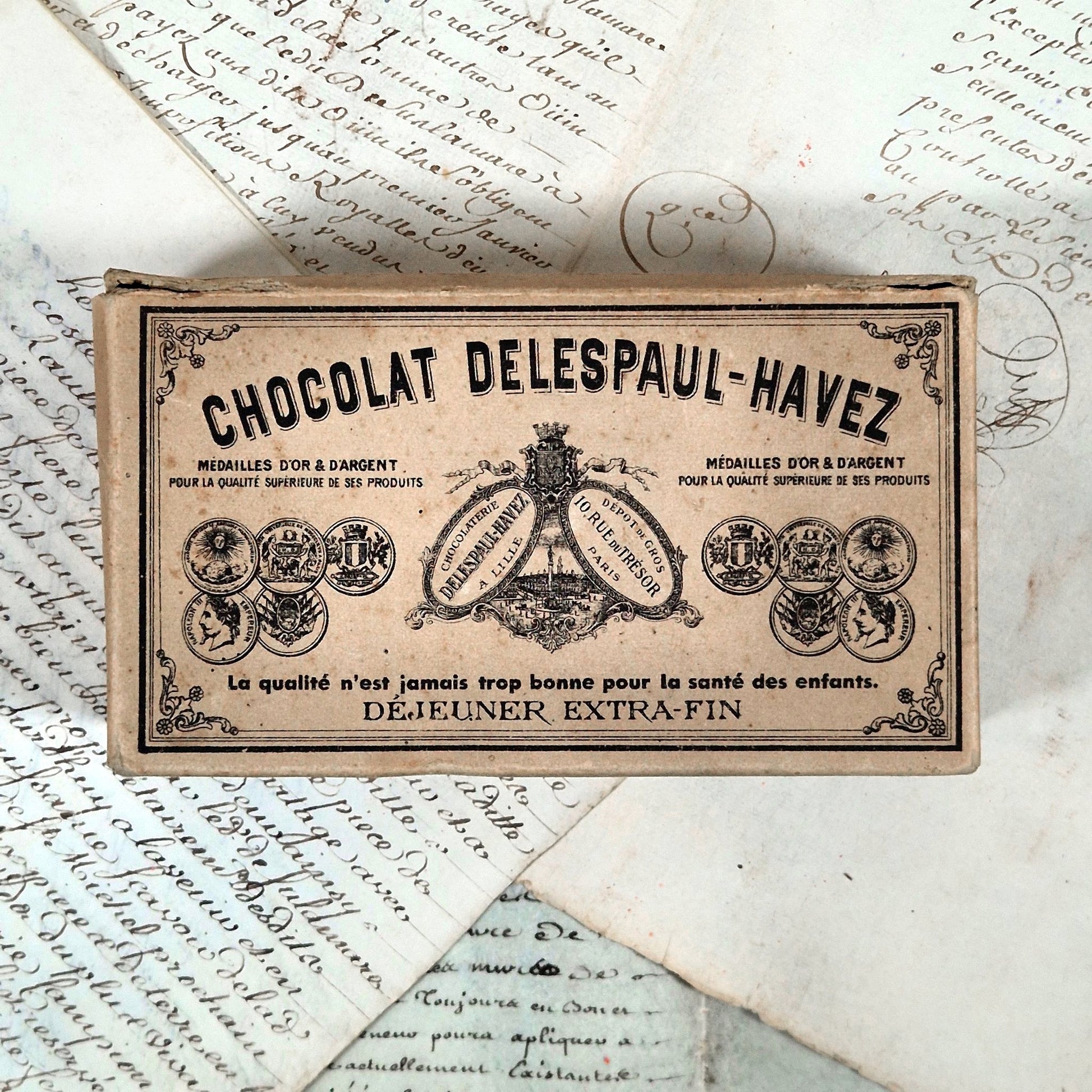 boite ancienne chocolat delespaul havez