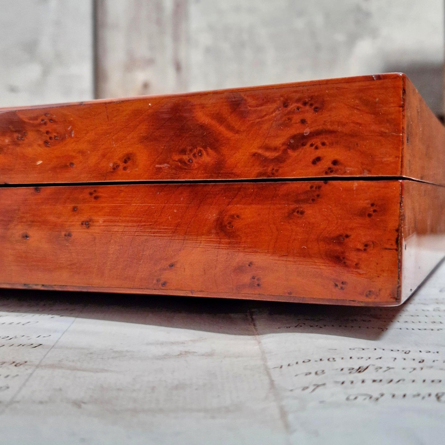 boite ancienne ebene fine laiton