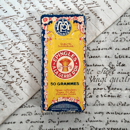 boite ancienne epingles gerbe d'or paris