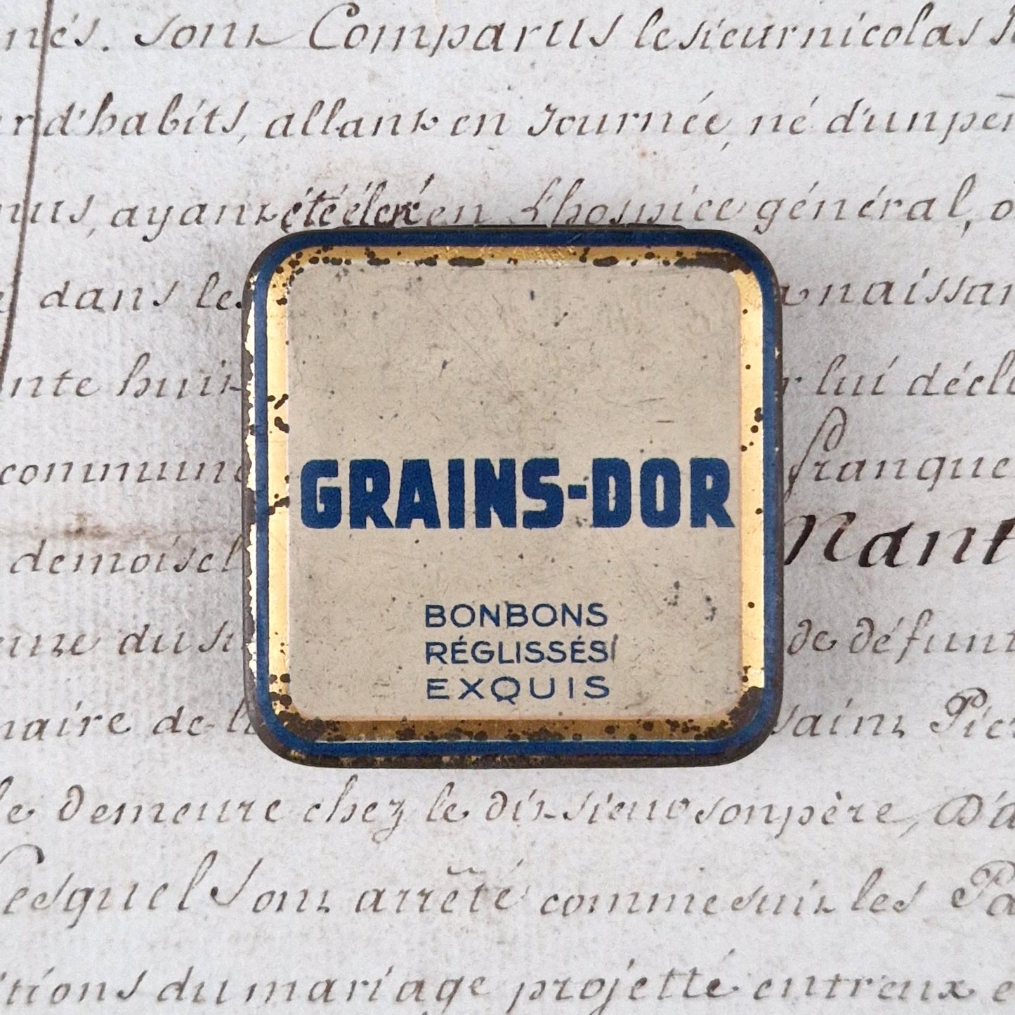Vintage box "Grains-d'Or – Exquisite licorice candies"