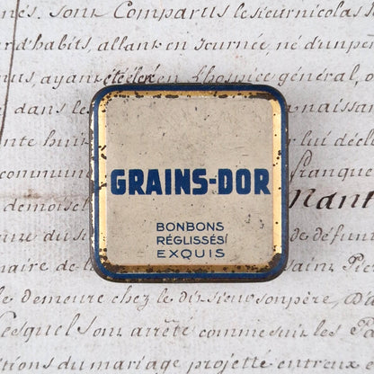 Vintage box "Grains-d'Or – Exquisite licorice candies"