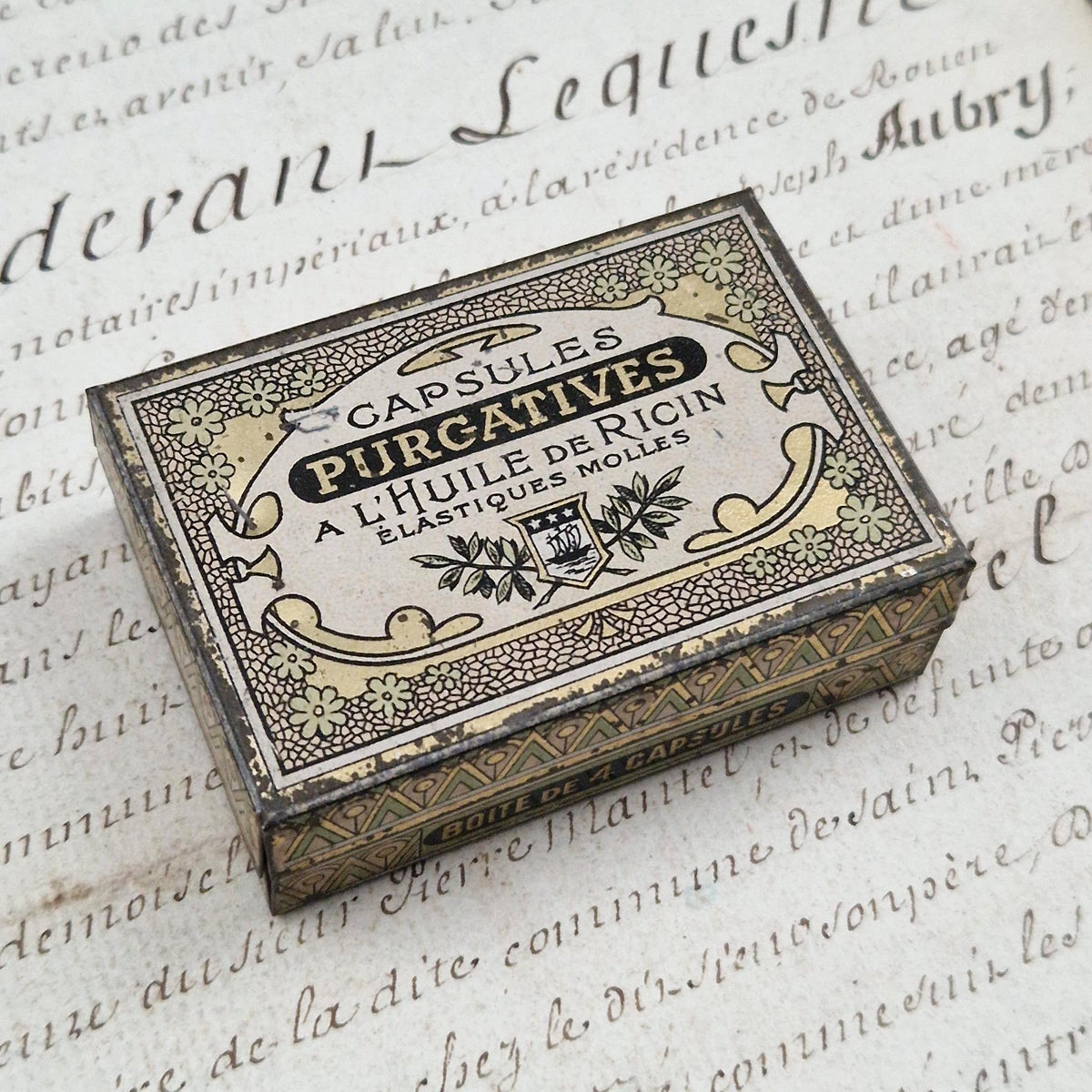 Pharmaceutical box "Purgative capsules with castor oil"
