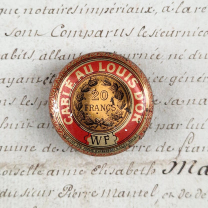 Rare box "Cartel au Louis d'Or - 20 francs", Circa 1900