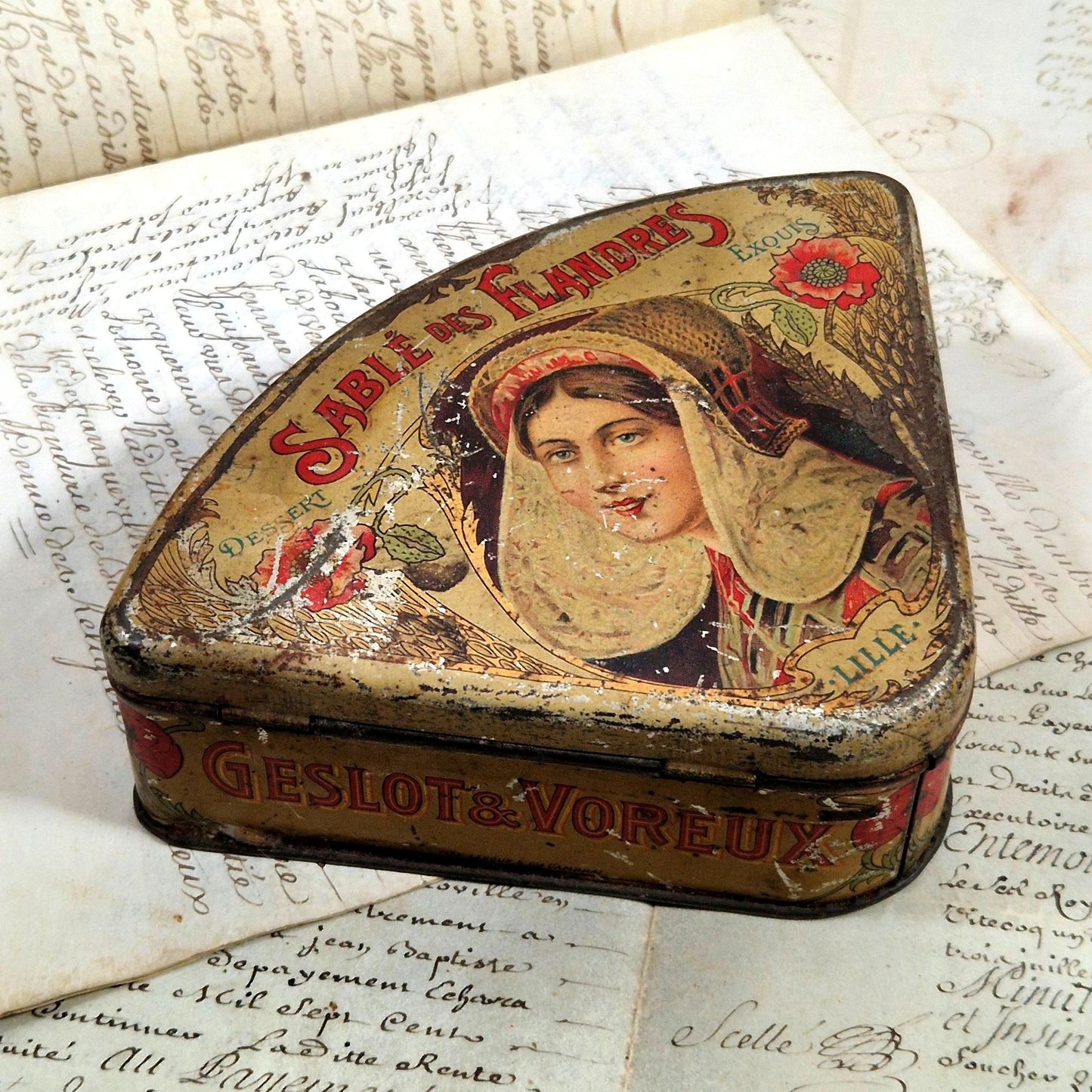 boite biscuit ancienne belle époque lithographie