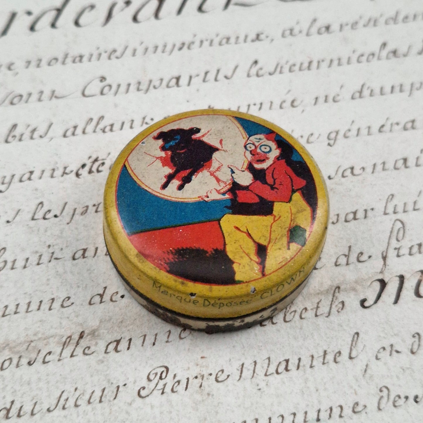 Antique miniature box of "Clown" cachou (cachou), circa 1900