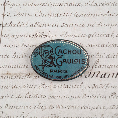 Rare vintage blue "Cachou Gaulois" tin - Paris