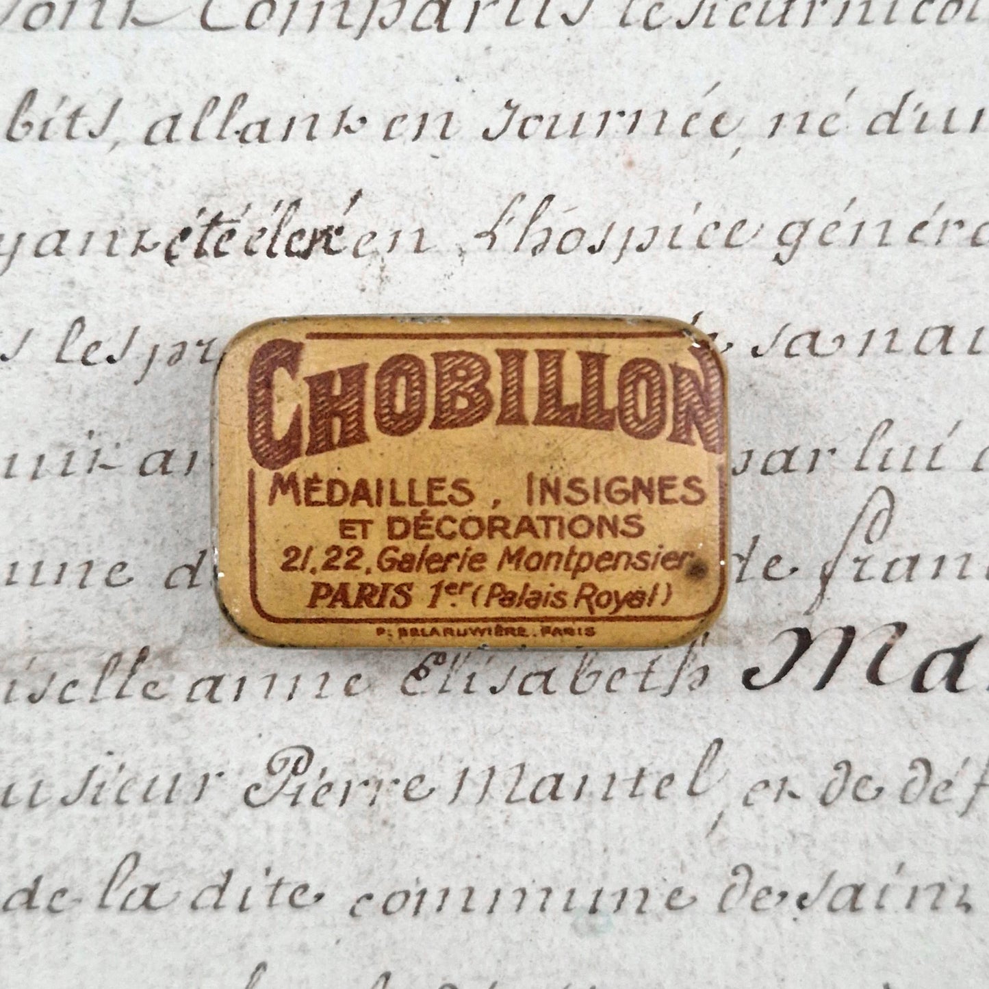 Rare Chobillon box, medals, badges and decorations