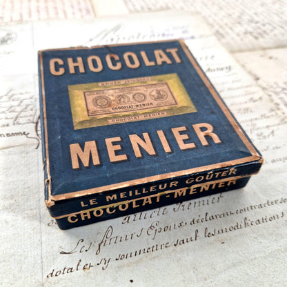 boite chocolat menier ancienne bleue