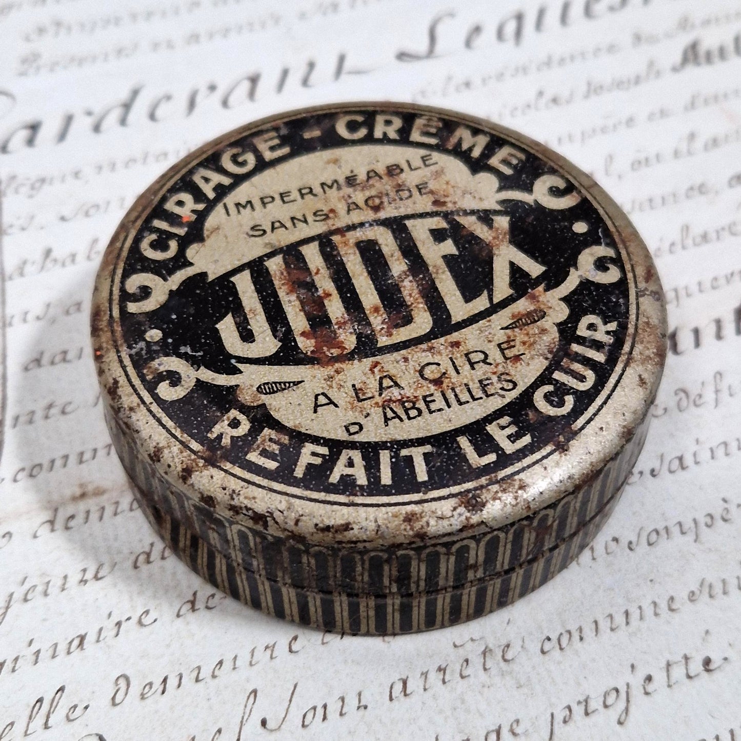 Boîte en tôle lithographiée « Cirage Crème JUDEX »