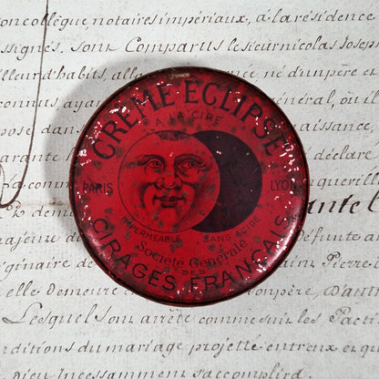 Boîte de cirage « Crème Éclipse » rouge , Vers 1920