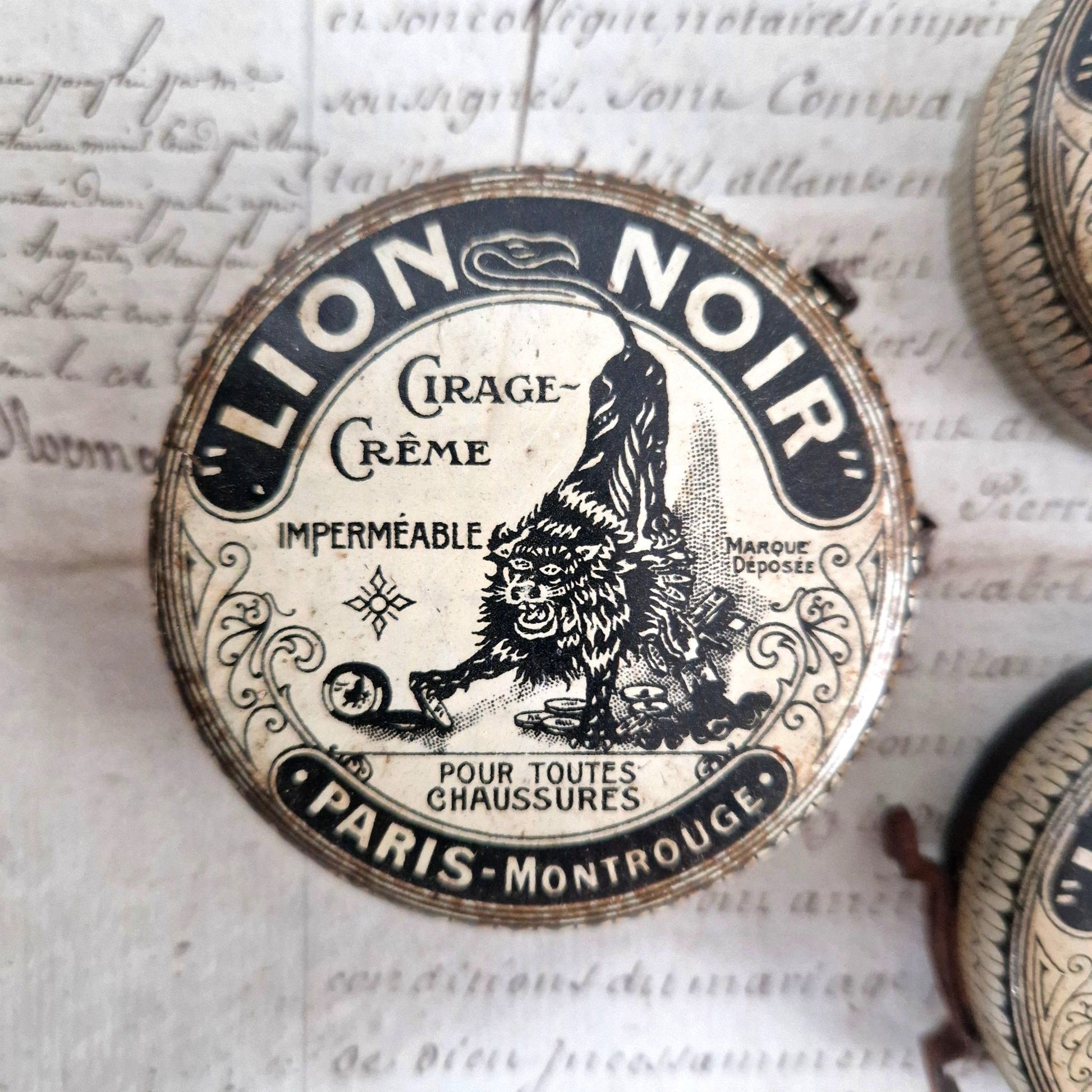 boite cirage lithographiee 1900 lion