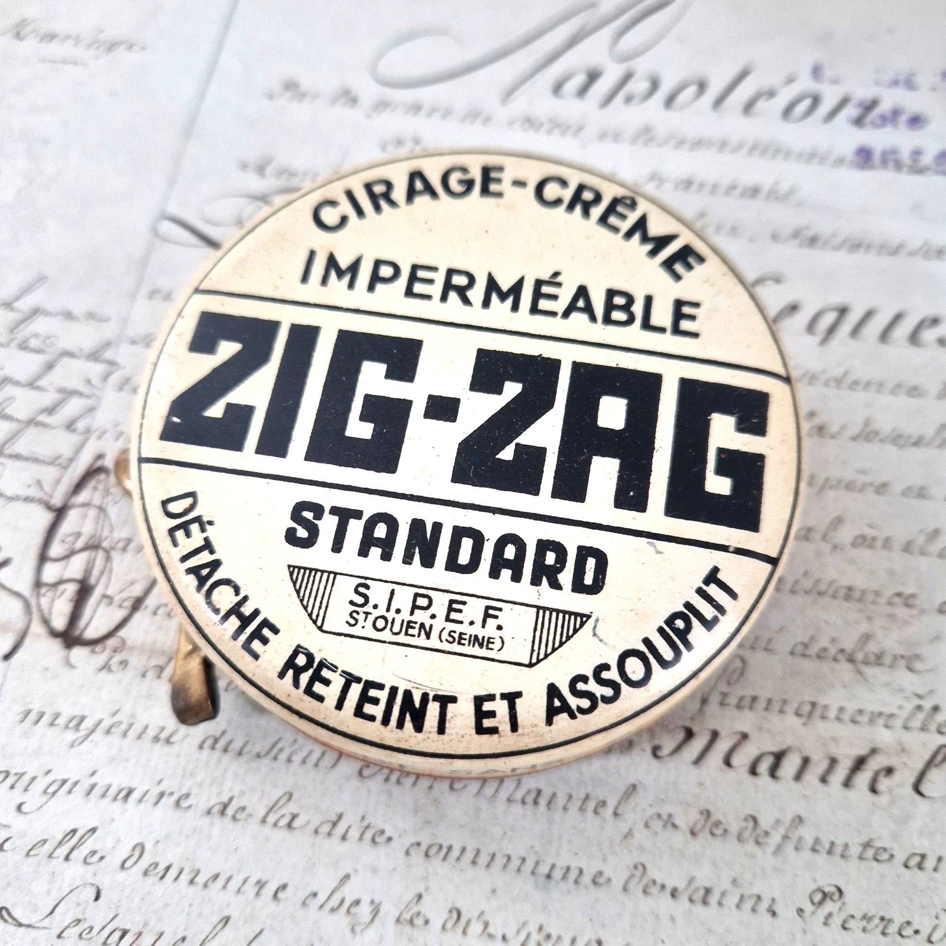 boite cirage zigzag ancienne