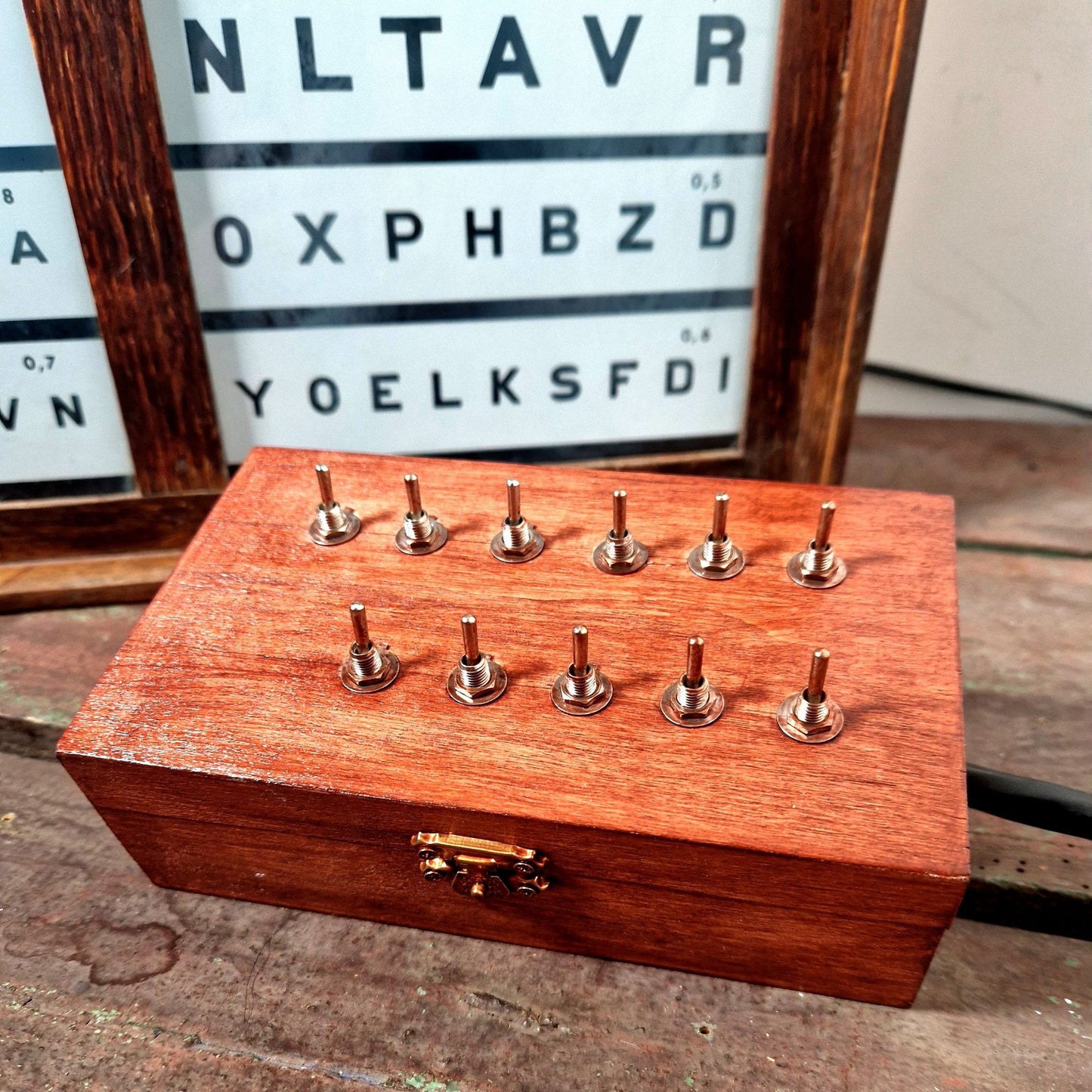 boite controle eclairage vintage