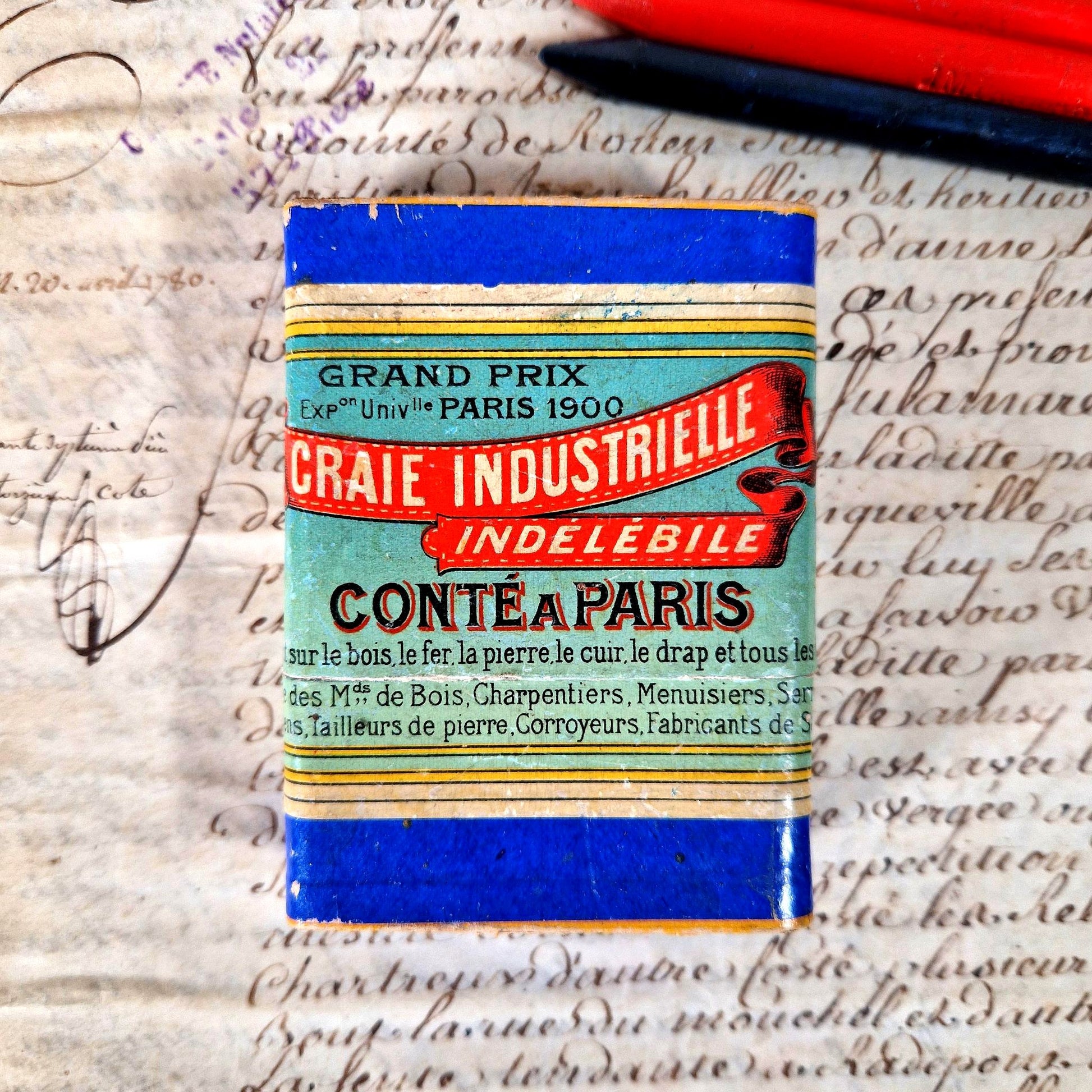boite craie ancienne conté 1900