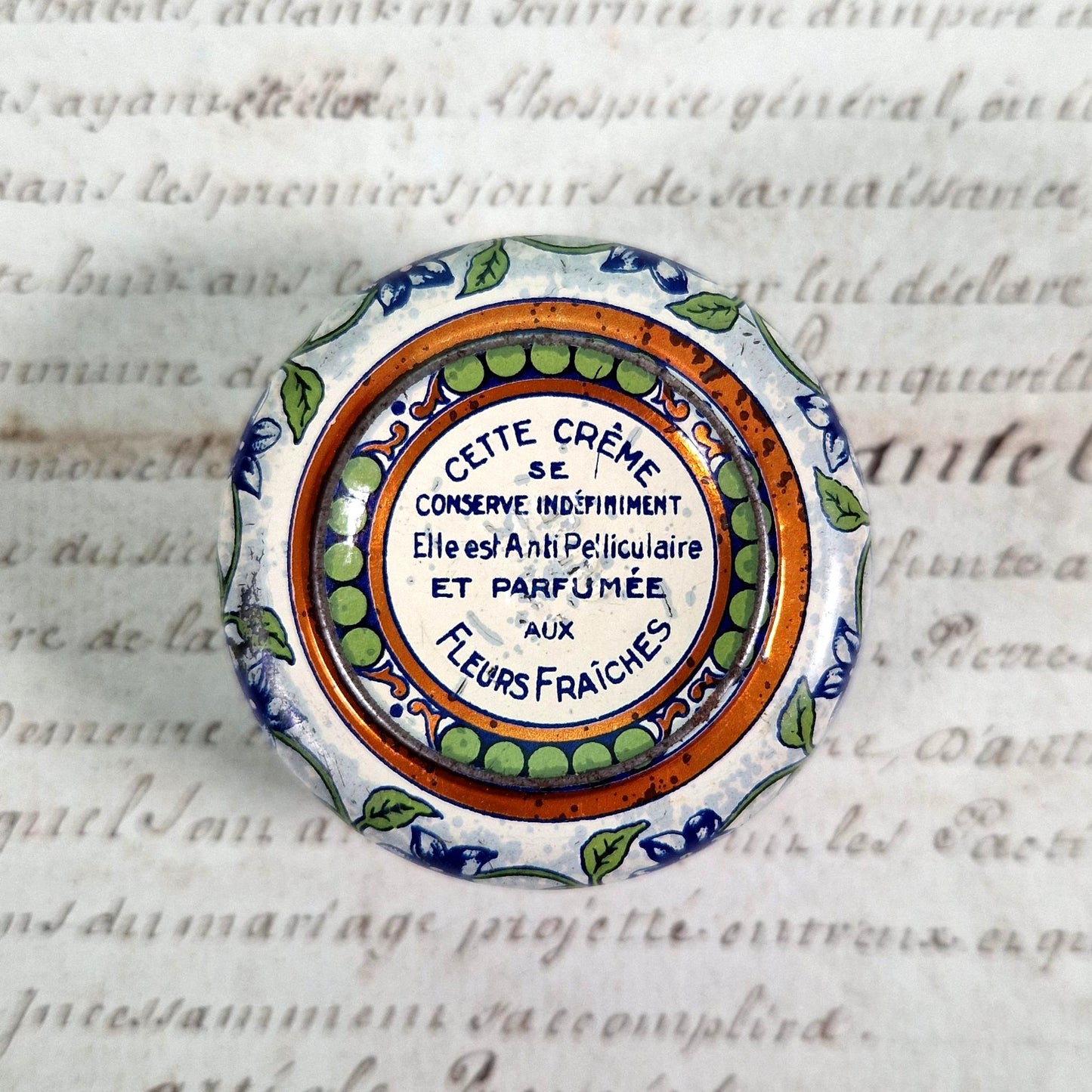 boite fer blanc fleurie belle epoque france