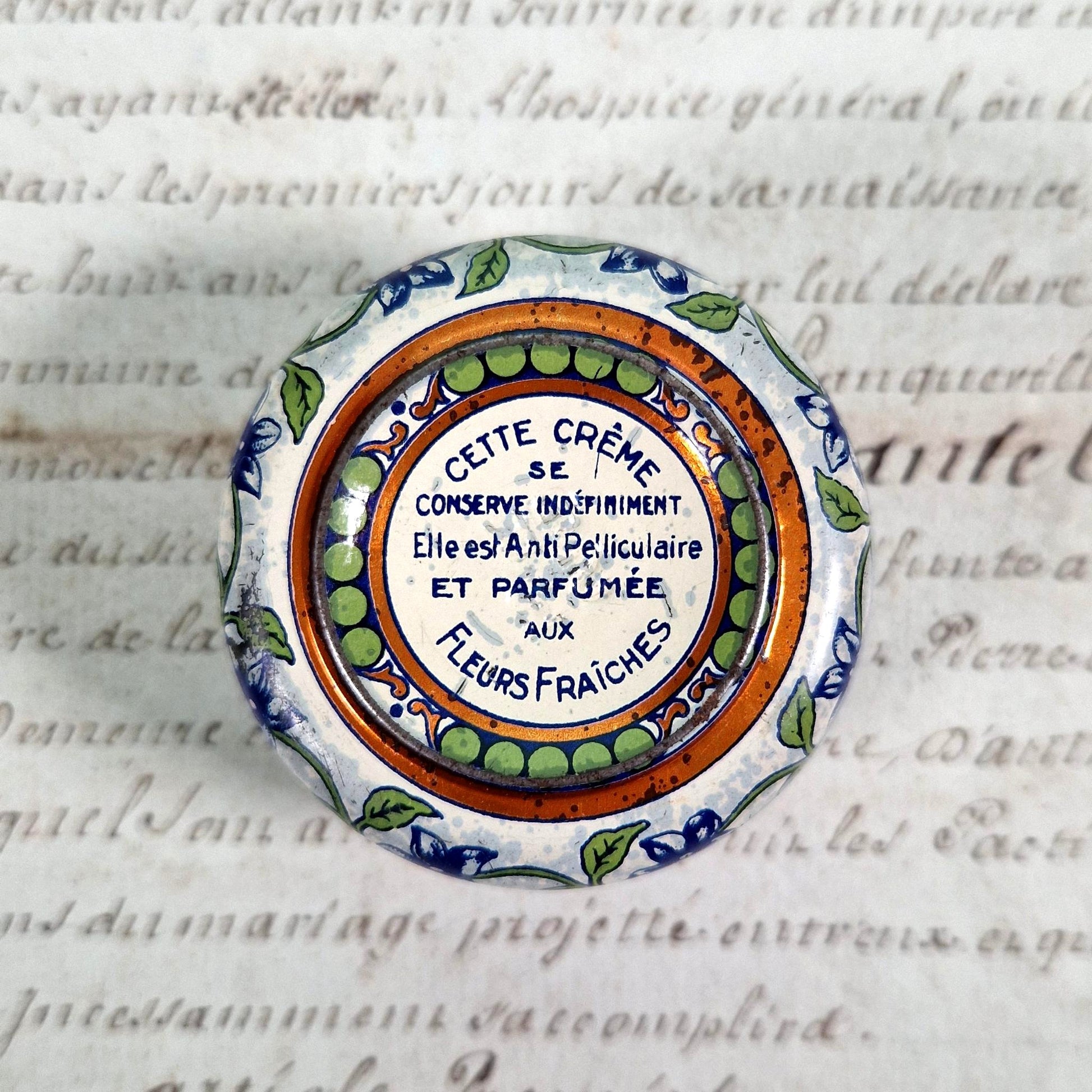 boite fer blanc fleurie belle epoque france