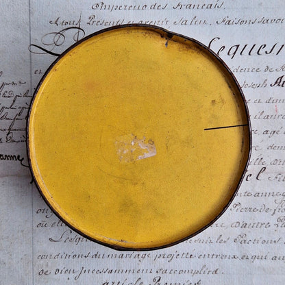 boite en fer blanc publicitaire entretien cuir ancienne