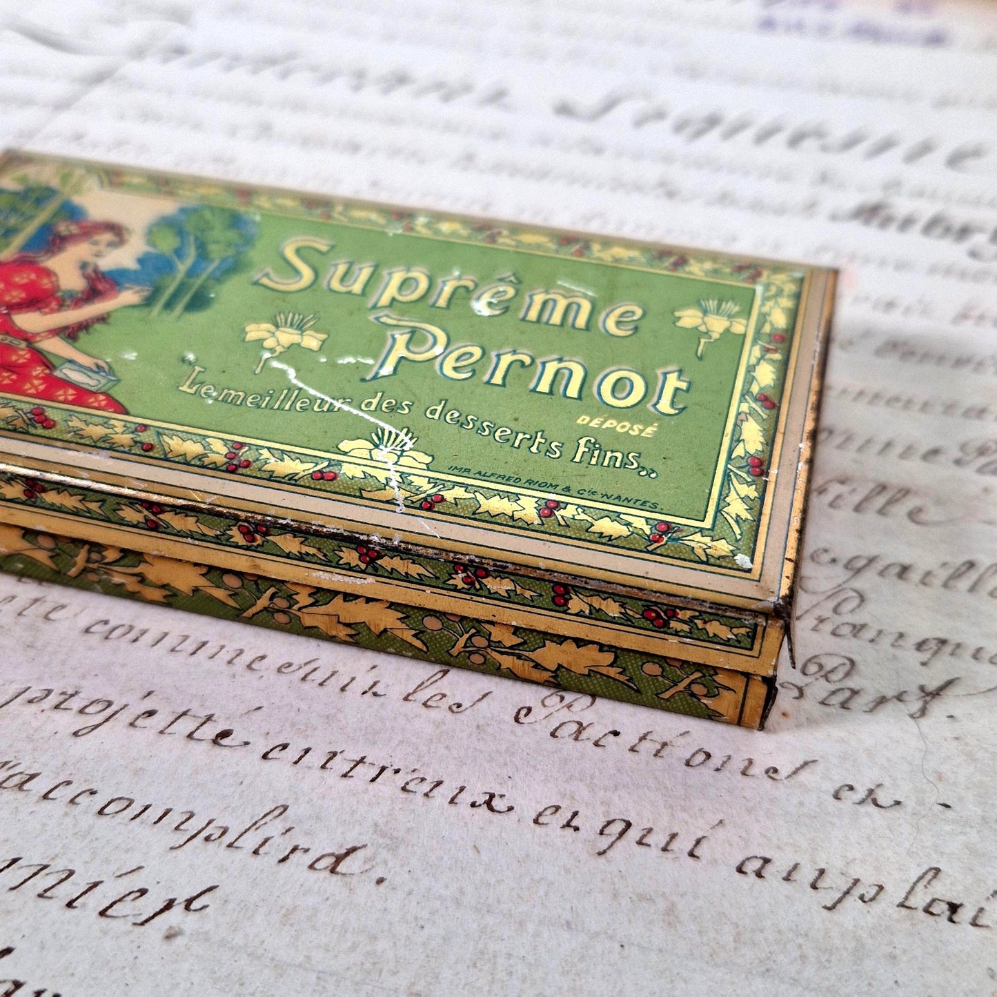 boite fer lithographie art nouveau 1900