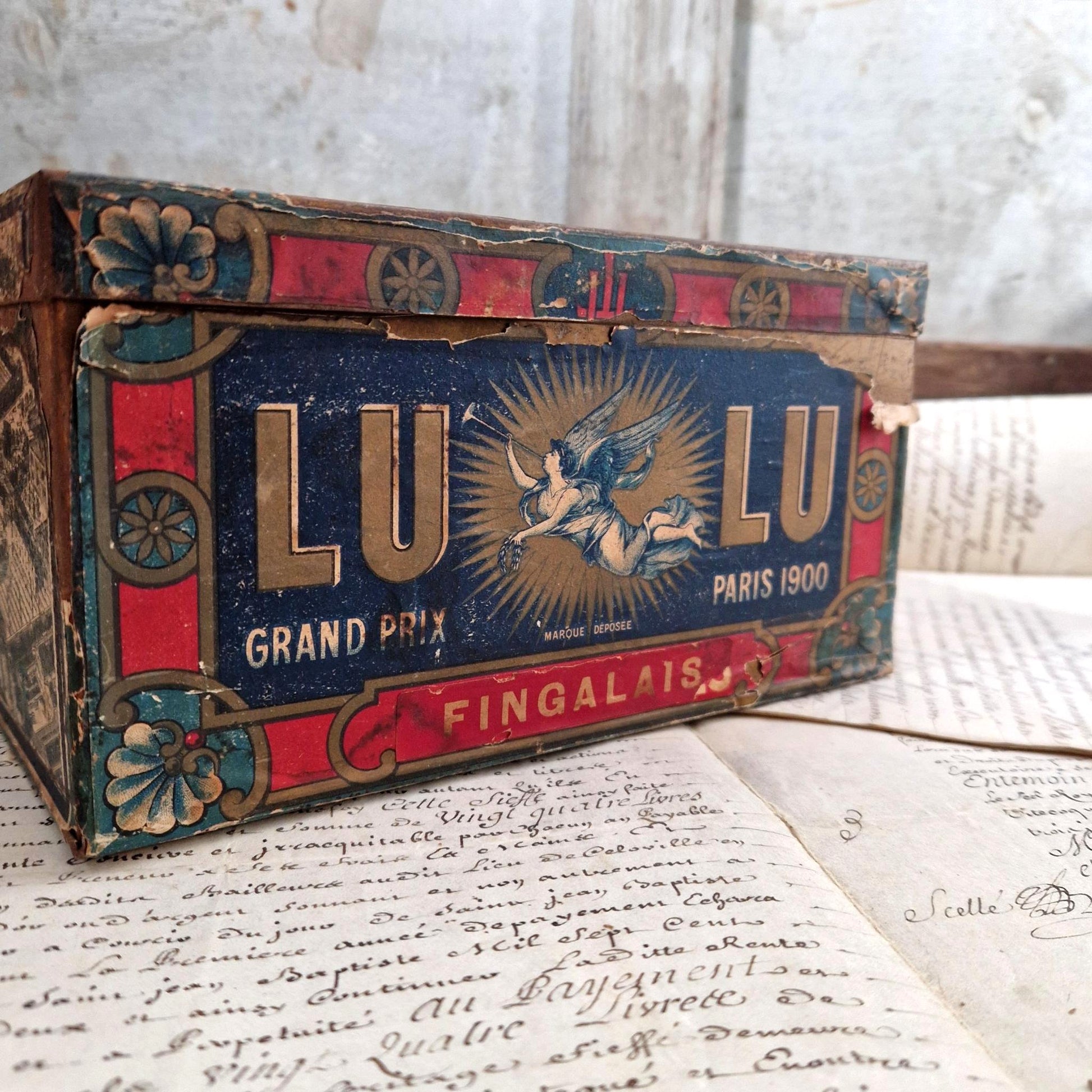 boite fer lithographie lu 1900