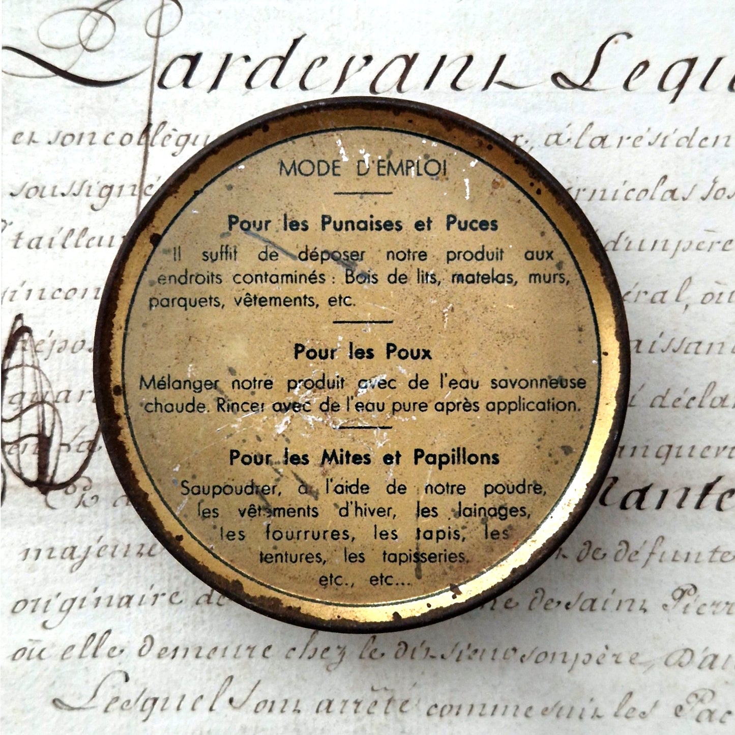 boite fer lithographié punaises et puces