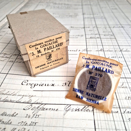 boite gouaches ancienne jm paillard sienne naturelle