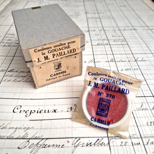 boite gouaches anciennes paillard carmin n370
