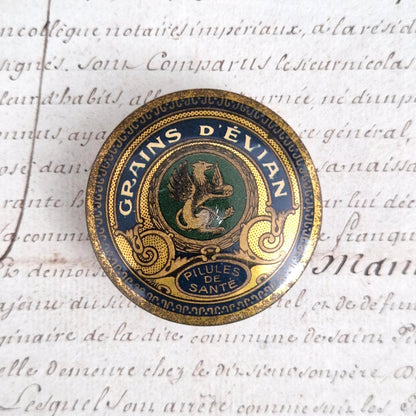 Petite boîte pharmaceutique « Grains d’Évian » - Début XXe