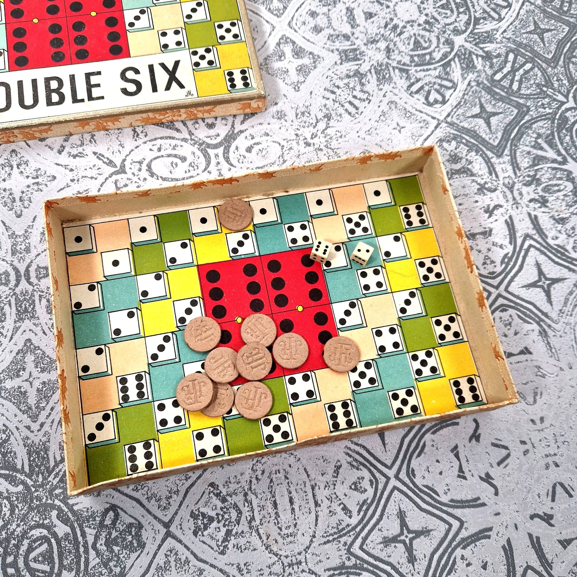 boite jeu double six vintage