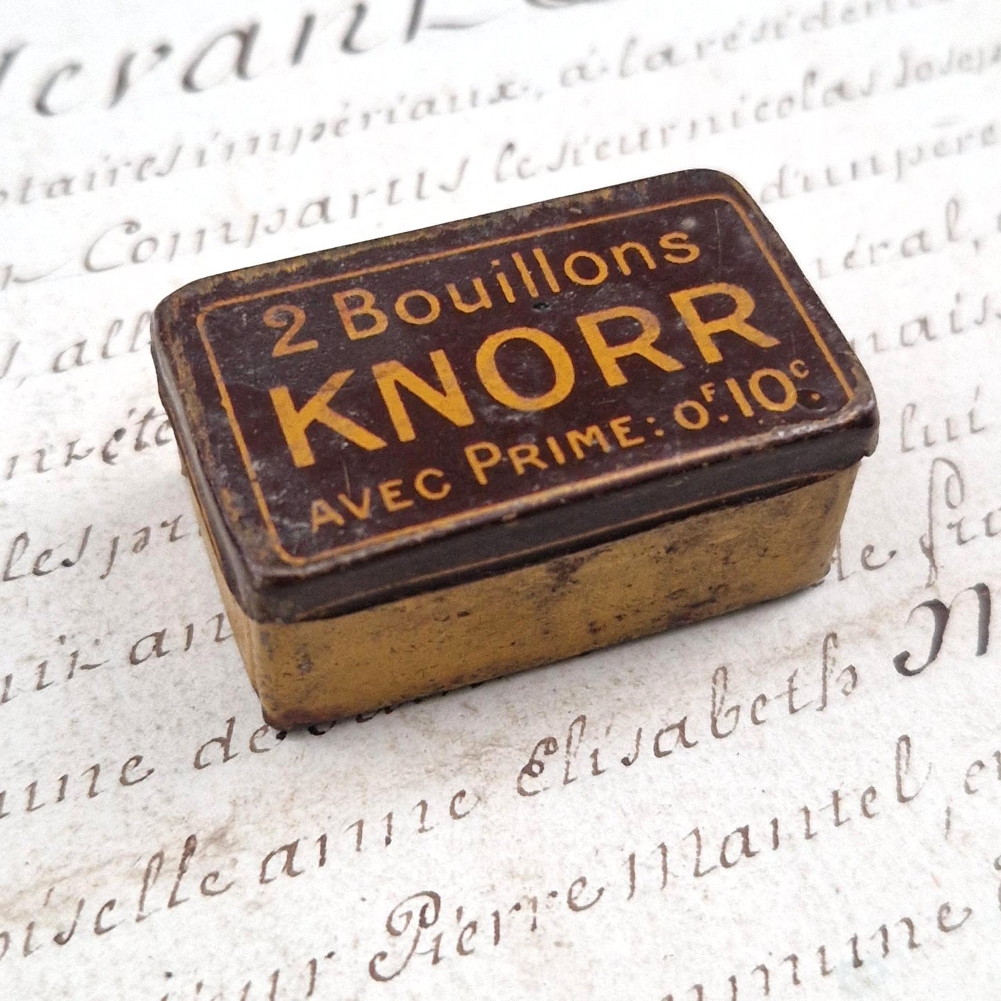 Petite boite en tôle lithographiée « Bouillons Knorr »