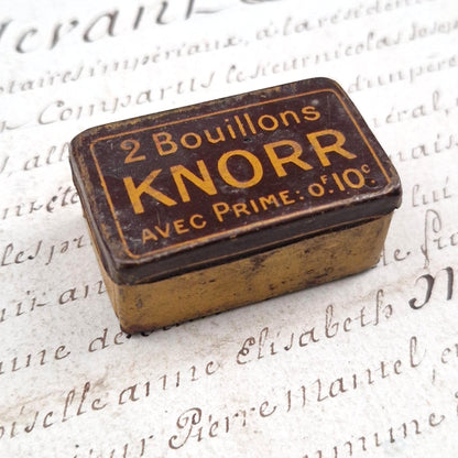 Petite boite en tôle lithographiée « Bouillons Knorr »
