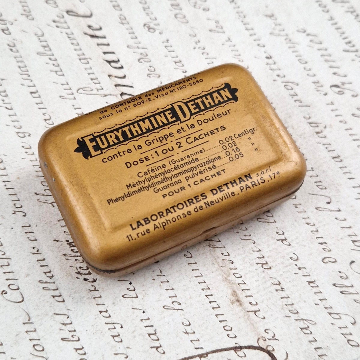 Eurythmine Dethan pharmacy box - Flu and pain