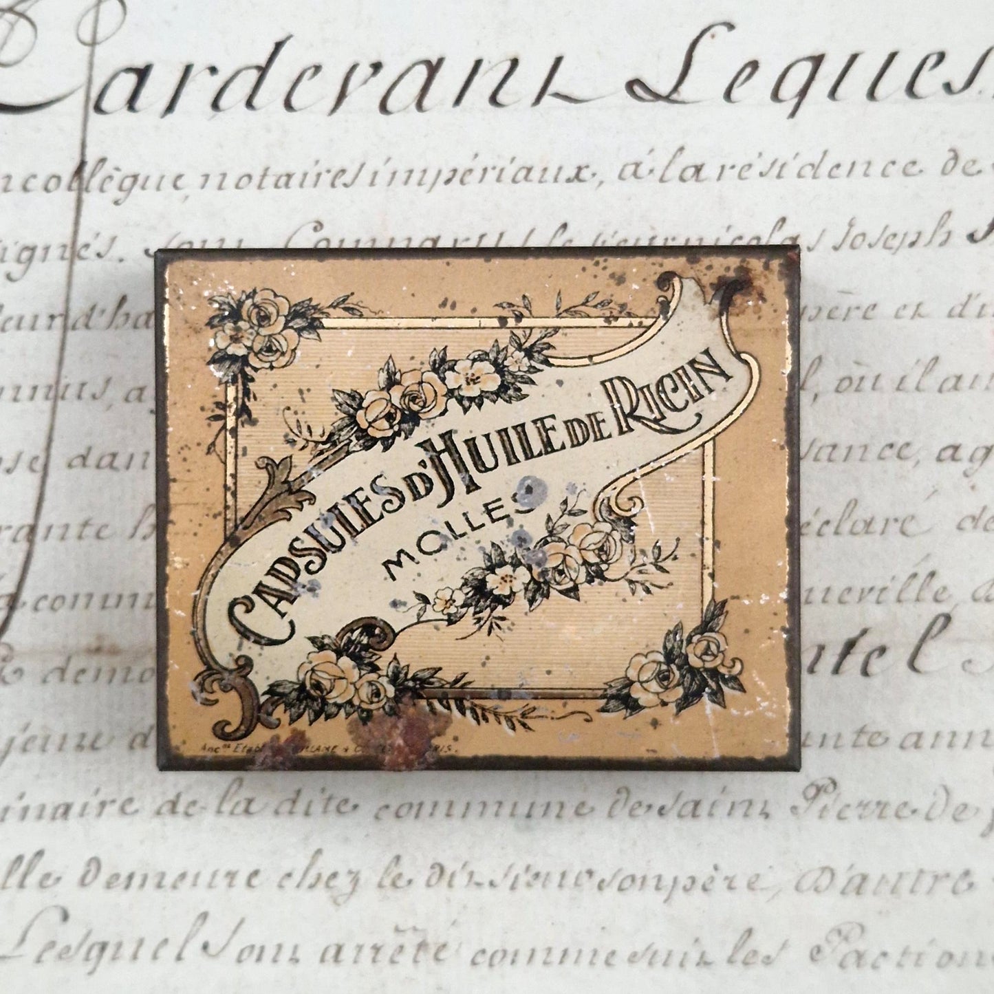 Boîte ancienne « Capsules d’huile de ricin - Effet purgatif »