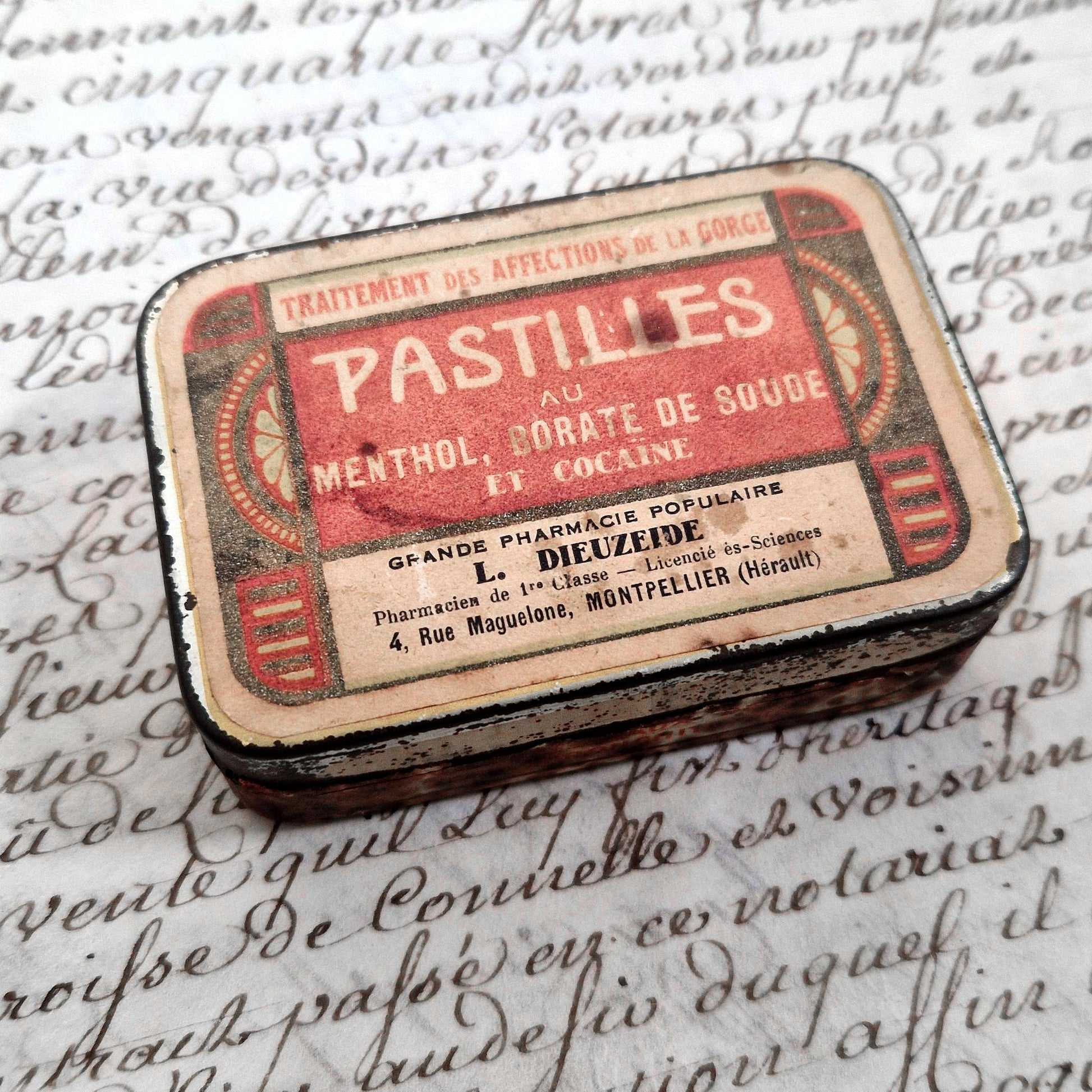 boite metal apothicaire cocaine ancienne